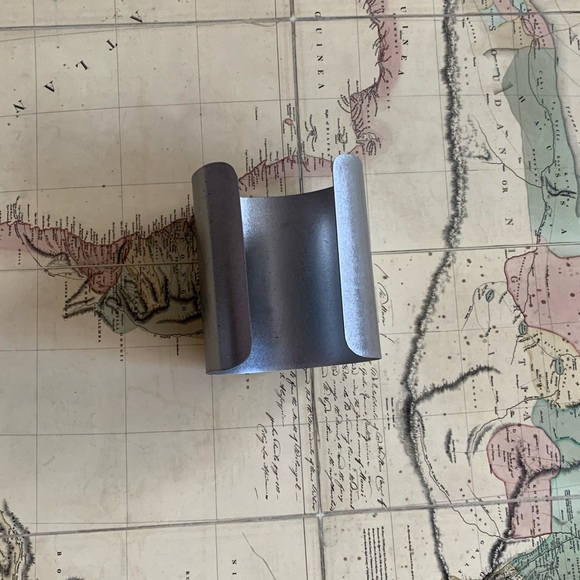 Handmade Upcycled Brushed Steel Cuff Bracelet S M - Picture 5 of 7